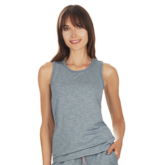 MeMoi Women's Space Dye Baby Terry Bamboo Blend Racerback - Womens - Female, XS, Blue