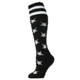 thumbnail image 1 of MeMoi Women's Stars and Stripes Fuzzy Plush Knee High Socks - Womens - Female, 9-11, Black, 1 of 5