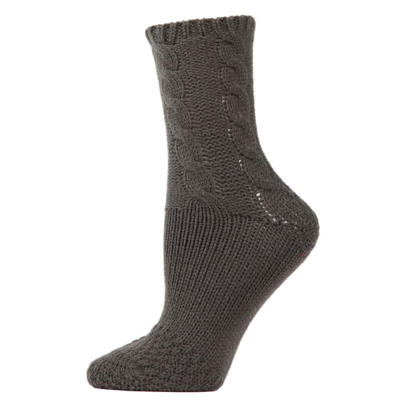 MeMoi Women's Thick Cable Sweater Knit Cozy Soft Crew Socks - Womens - Female, One Size, Cypress