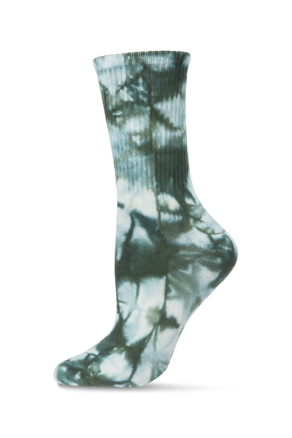 Women's Tie Dye Athletic Rib Cotton Blend Crew Socks - Womens - Female, 9-11, Rust