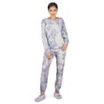 thumbnail image 1 of MeMoi Women's Tie Dye French Terry Cotton Blend Jogger Pants Set - Womens - Female, L, Indigo, 1 of 7