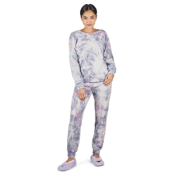 MeMoi Women's Tie Dye French Terry Cotton Blend Jogger Pants Set - Womens - Female, XL, Indigo