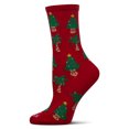 thumbnail image 1 of MeMoi Women's Tree Paradise Holiday Crew Socks - Womens - Female, 9-11, Red, 1 of 3