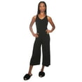 thumbnail image 1 of MeMoi Women's V-Neck Luxe Rib Fitted Capri Style Romper - Womens - Female, XL, Black, 1 of 6