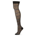 thumbnail image 1 of MeMoi Women's Variegated Sheer Stripe Over The Knee Socks - Womens - Female, 9-11, Ivory, 1 of 6