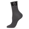 thumbnail image 1 of MeMoi Women's Velvet Bow Metallic Lurex Crew Socks - Womens - Female, 9-11, Black, 1 of 3