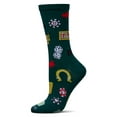 thumbnail image 1 of MeMoi Women's Win Big Rayon From Bamboo Crew Socks - Womens - Female, 9-11, Rain Forest, 1 of 3