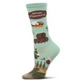 thumbnail image 1 of MeMoi Women's Wine Country Rayon From Bamboo Crew Socks - Womens - Female, 9-11, Mint, 1 of 3