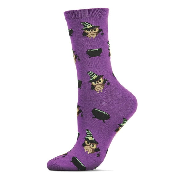 MeMoi Women's Witchy Owl Festive Crew Socks - Mens - Male