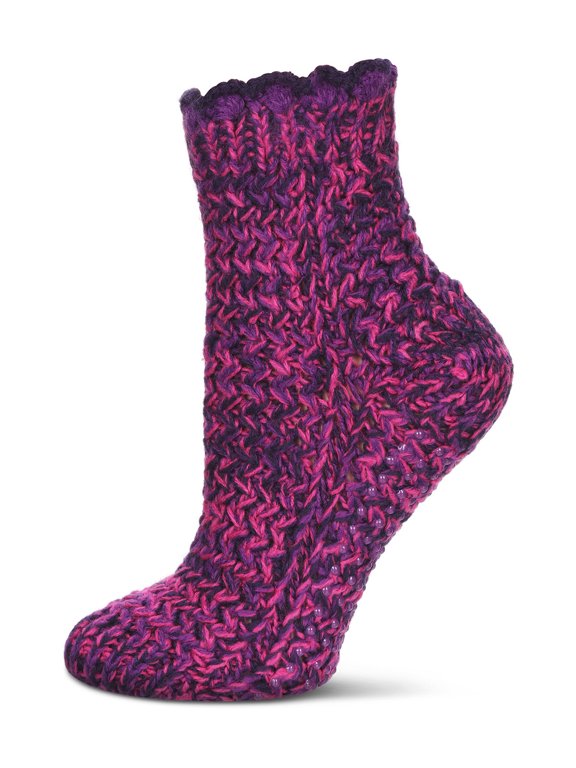 Women's Woven Shades Anklet Home Socks - Womens - Female, One Size, Grape