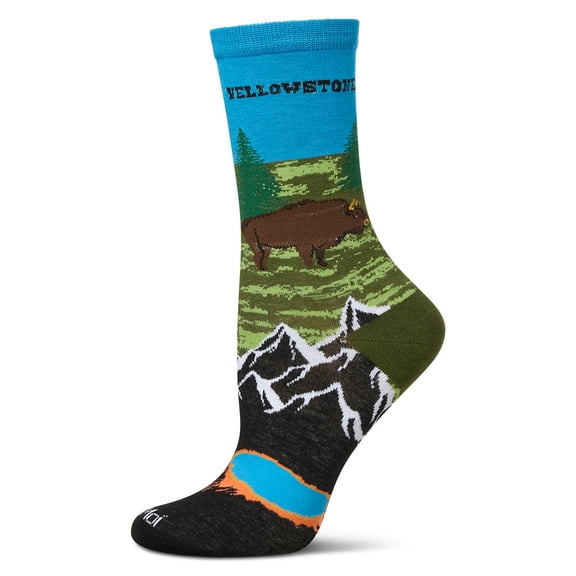 MeMoi Women's Yellowstone Rayon From Bamboo Crew Socks - Womens - Female, 9-11, Blue Topaz