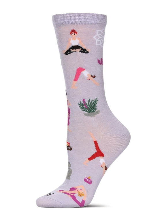 Women's Yoga Rayon From Bamboo Crew Socks - Womens - Female, 9-11, Lavender