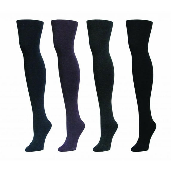 MeMoi Shiny Cotton Blend Seamless Sweater Tights - Womens - Female (Medium/Large, Navy)