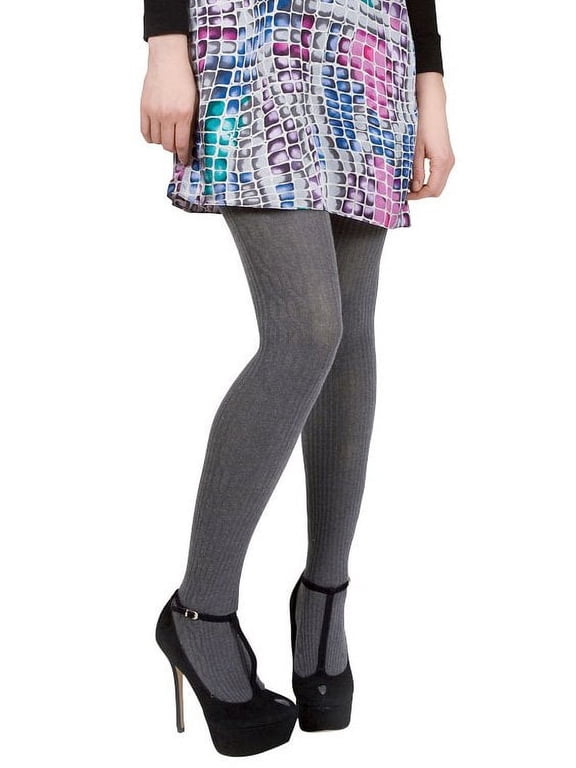 Portland Side Cable Knit Sweater Tights - Womens - Female, M-L, Medium Gray