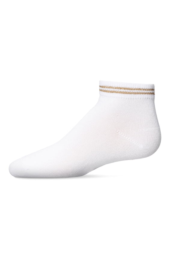 Zag Lurex Cotton Blend Anklet Sock - Girls - Female, 10, Gold