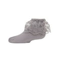 thumbnail image 1 of MeMoi Petite Floral Lace Cotton Blend Anklet Socks - Girls - Female, 12, Wet Weather, 1 of 7