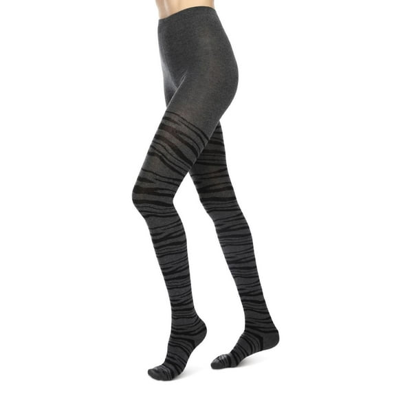 MeMoi Zebra Stripe Cotton Blend Sweater Tights - Womens - Female