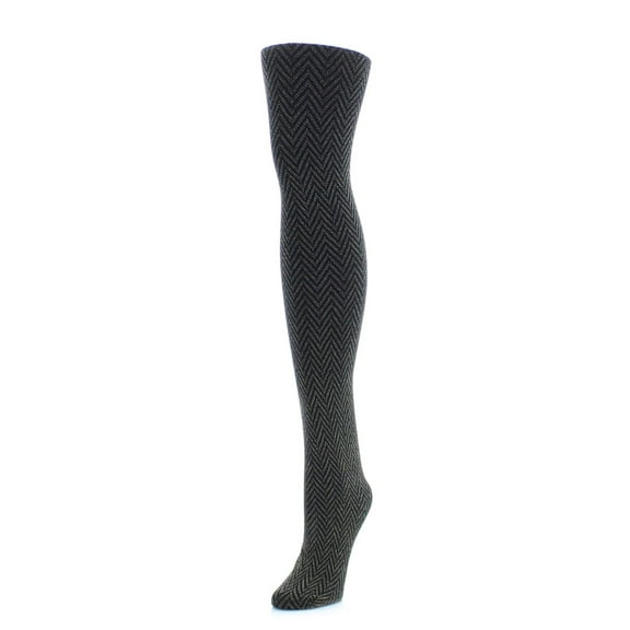 MeMoi Zig Zag Textron Glam Opaque Knit Tights - Womens - Female