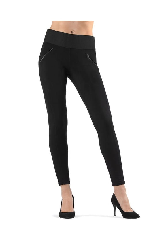 Ziptrack Dual Zipper Cotton Blend Leggings - Womens - Female