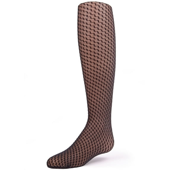 MeMoi Zoe Zigzag Sheer Tights - Girls - Female, 2-4, Black