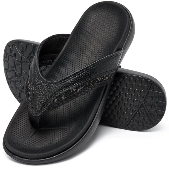 MeMoride Men's Flip-Flops Cushioned Arch Support Non-Slip Thong Sandals for Beach Pool Indoor Outdoor