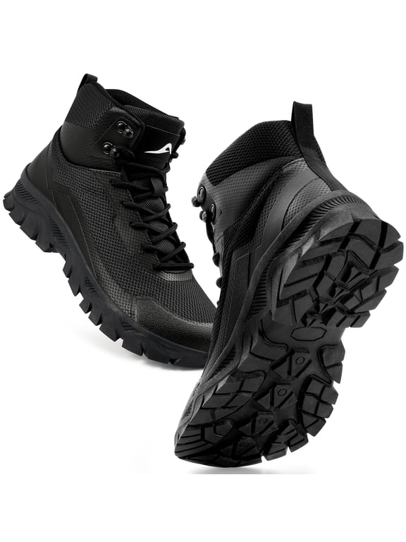 Men's Hiking Boots Mid-Top Breathable Non-Slip Outdoor Trekking Shoes