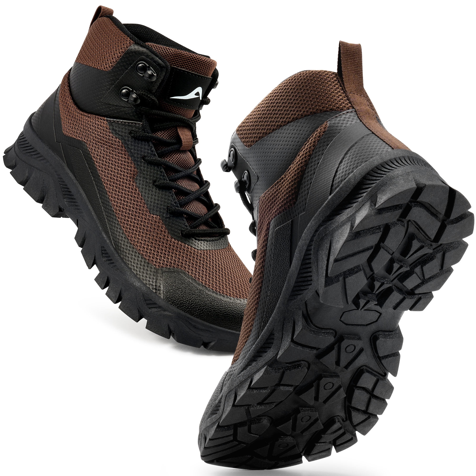 MeMoride Men's Hiking Boots Mid-Top Breathable Non-Slip Outdoor Trekking Shoes