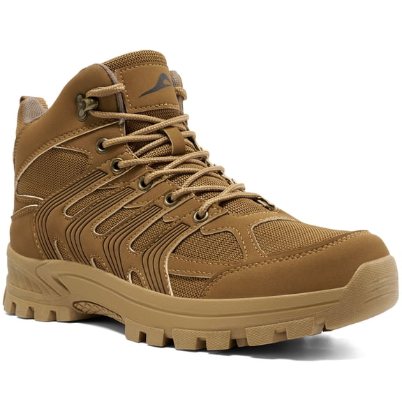 MeMoride Men's Waterproof Hiking Boots Mid-Top Hiking Shoes for Outdoor Trailing Trekking Camping Walking Shoes