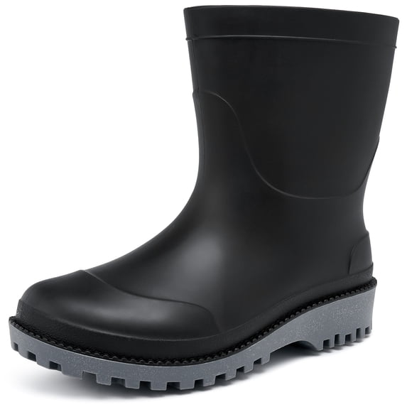 MeMoride Men's Waterproof Rain Boots Rubber Ankle Boots Garden Shoes Work Boots Outdoor