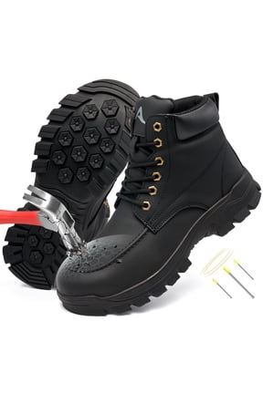 Men's Waterproof Steel Toe Safety Work Boots Slip Resistant Industrial Construction Boot