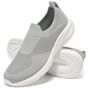 Mens Walking Shoes Lightweight Slip-On Knit Sneakers Breathable Mesh Running Shoes