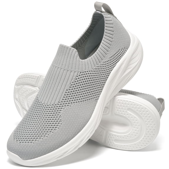 MeMoride Mens Walking Shoes Lightweight Slip-On Knit Sneakers Breathable Mesh Running Shoes