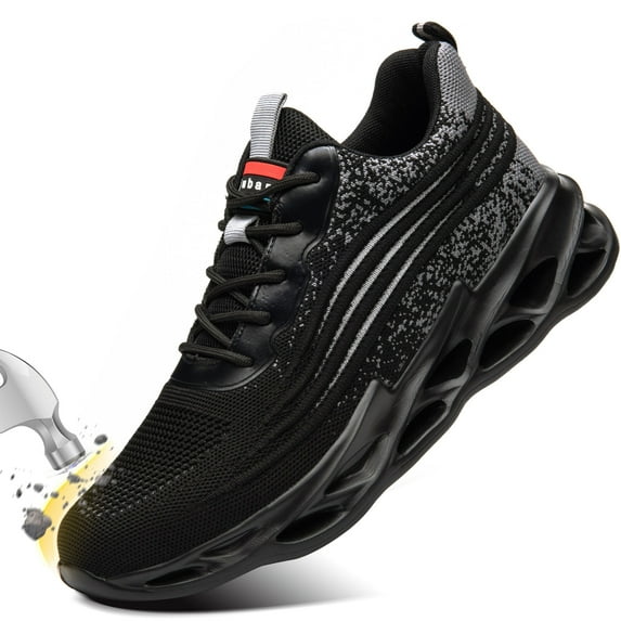 MeMoride Safety Shoes for Men Steel Toe Shoes Non-slip Puncture-proof Work Sneakers