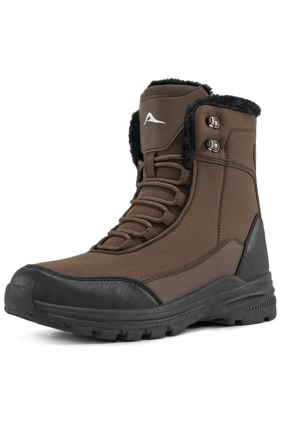 Snow Boots for Men Winter Warm Fur Lined Ankle Boots Outdoor Hiking Shoes