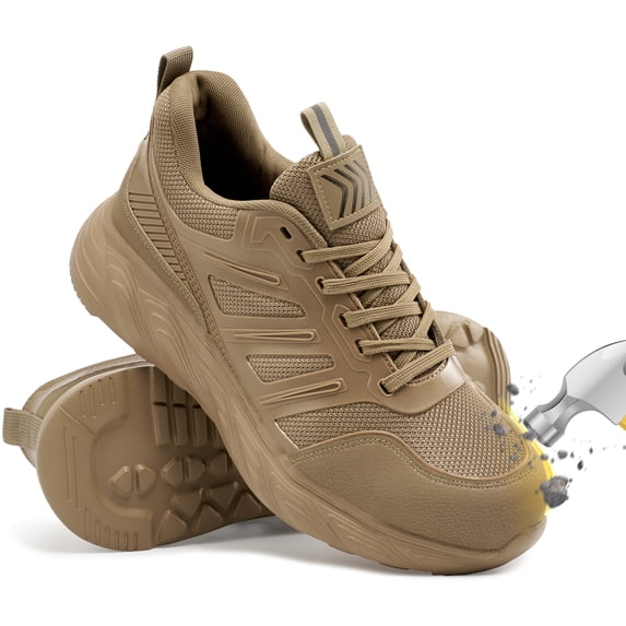 MeMoride Steel Toe Shoes for Men Slip Resistant Safety Work Sneakers Comfortable Breathable for Industrial Construction
