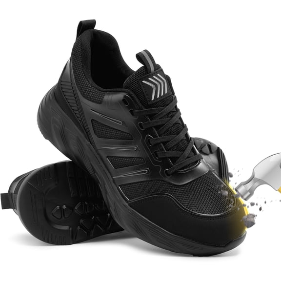 MeMoride Steel Toe Shoes for Men Lightweight Work Shoes Slip Resistant Industrial Safety Shoes