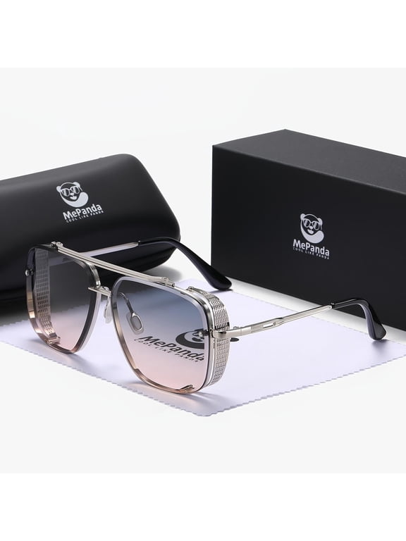 MePanda Unisex Well-fitting Square Double-beam Retro Trendy Sunglasses UV400