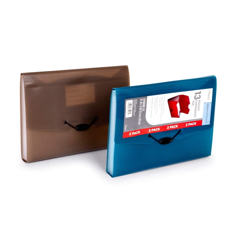 Mead 2 Pack 13 Pocket Expanding Accordion Folders, Letter Size