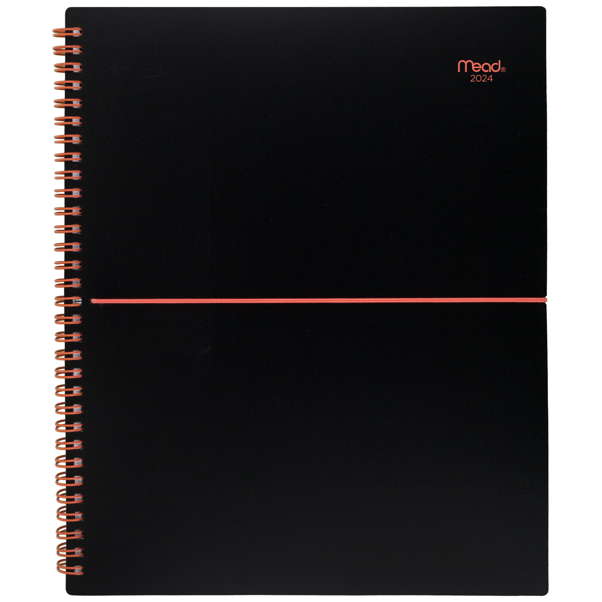 Mead 2024 15Month Basic Bungee Weekly Monthly Planner Black with