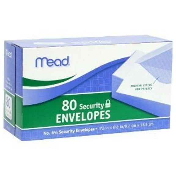 Mead 3/4" Security Envelopes, 80 Count, 24 Pack