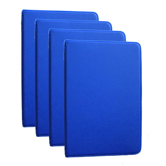Mead (46000) Four Mini 6-Ring Blue Memo Books, Each Containing 3 x 5 inch Lined Paper