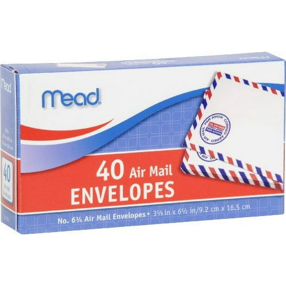 Mead #6 3/4 Air Mail Envelopes, 40 Count (74212)