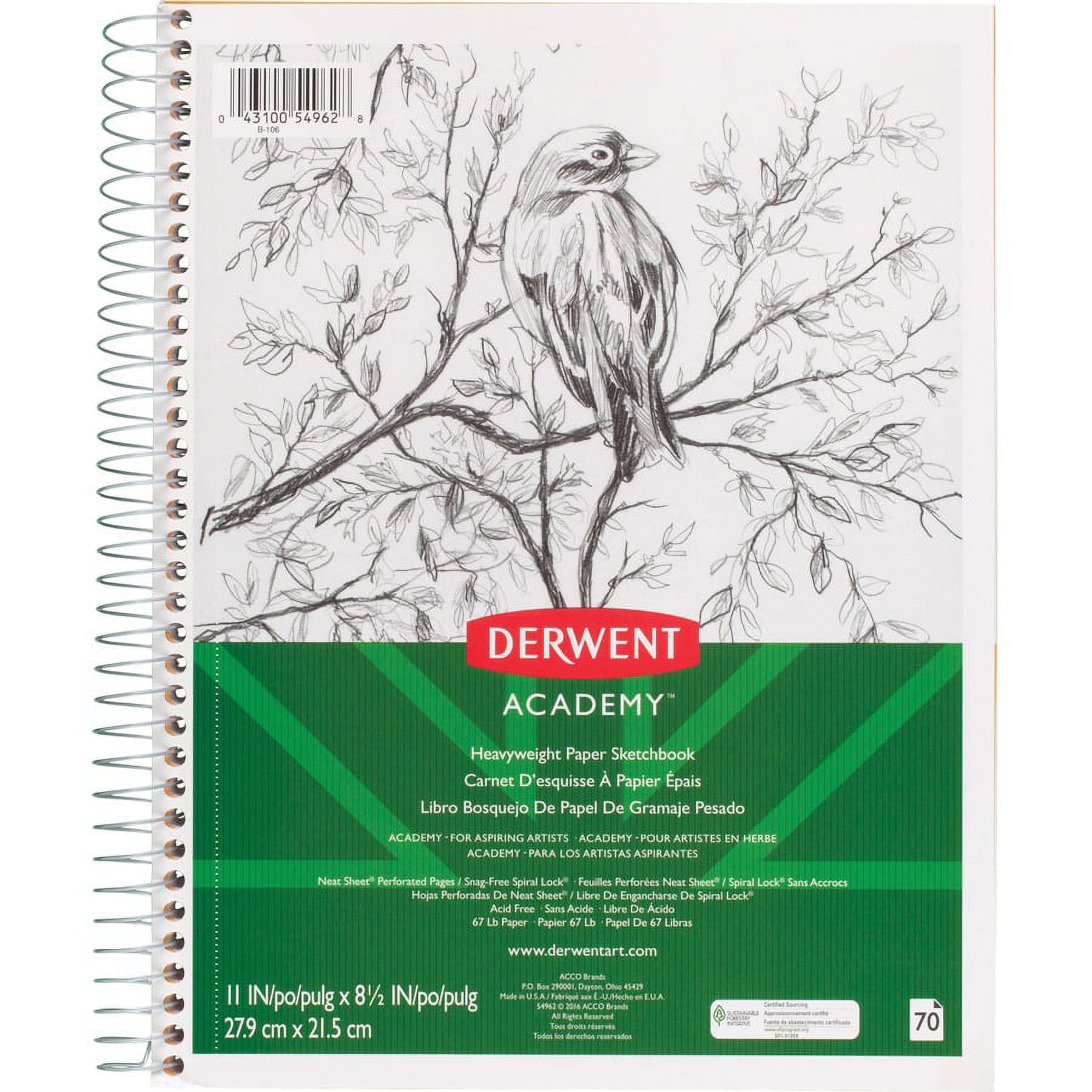 Mead Academy Heavyweight Paper Sketch Journal - Letter - Wire Bound - 67 lb Basis Weight - Letter - 8 1/2 Mead Academy Heavyweight Paper Sketch Journal - Letter - Wire Bound - 67 lb Basis Weight - Letter - 8 1/2