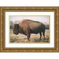 thumbnail image 1 of Mead, Adam 14x11 Gold Ornate Wood Framed with Double Matting Museum Art Print Titled - Solitary Bison V, 1 of 4