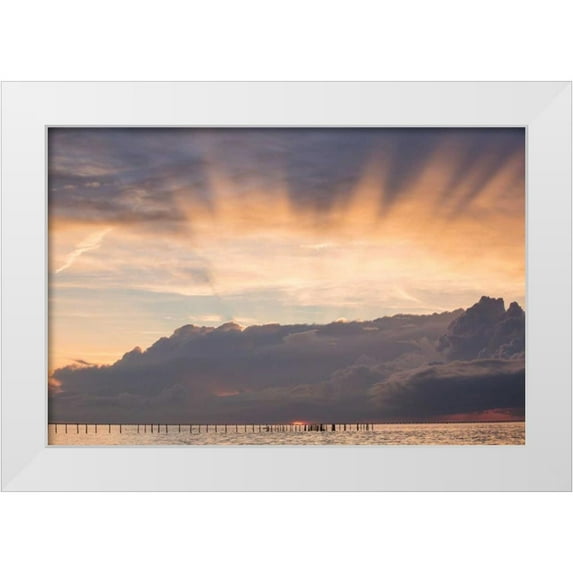 Mead, Adam 18x13 White Modern Wood Framed Museum Art Print Titled - First Landing-Sea III