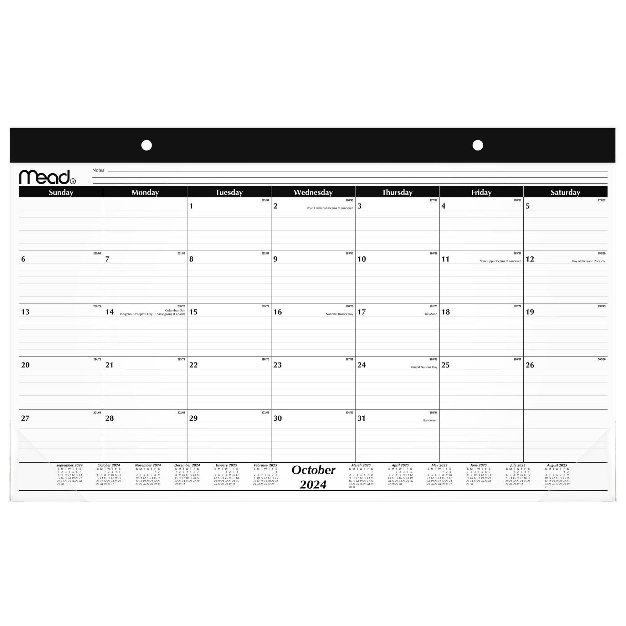 Mead Basic 2025 15Month Monthly Desk Pad Calendar Compact 17 34 x 11