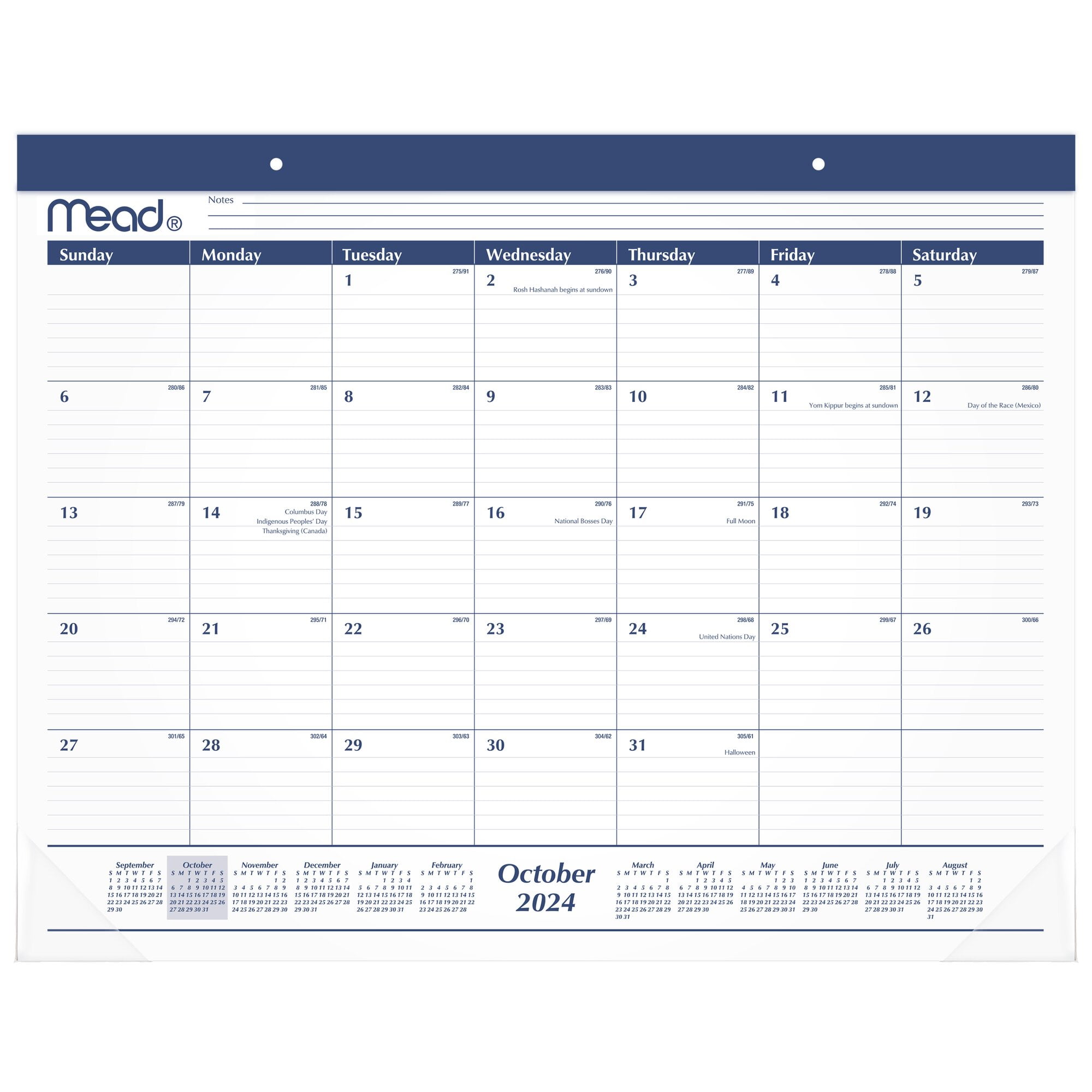Mead Basic 2025 15-Month Monthly Desk Pad Calendar Standard 21 34 x 17 - Desk