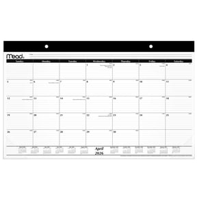Mead Basic Academic 2026-2027 Monthly Desk Pad Calendar Compact 17 34 x 11 -
