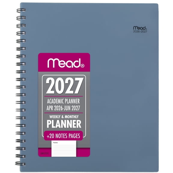 Mead Basic Academic 2026-2027 Weekly Monthly Planner Composure Blue Large 8 12 x