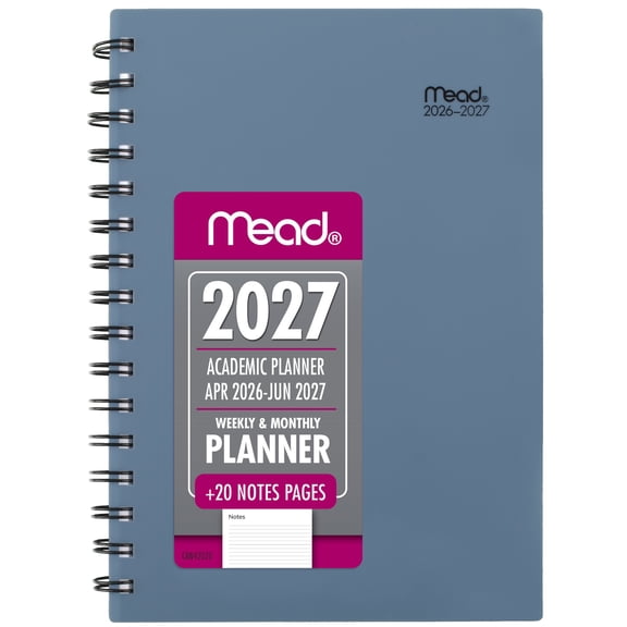 Mead Basic Academic 2026-2027 Weekly Monthly Planner Composure Blue Small 5 12 x